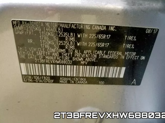 2T3BFREVXHW688032 фото 2