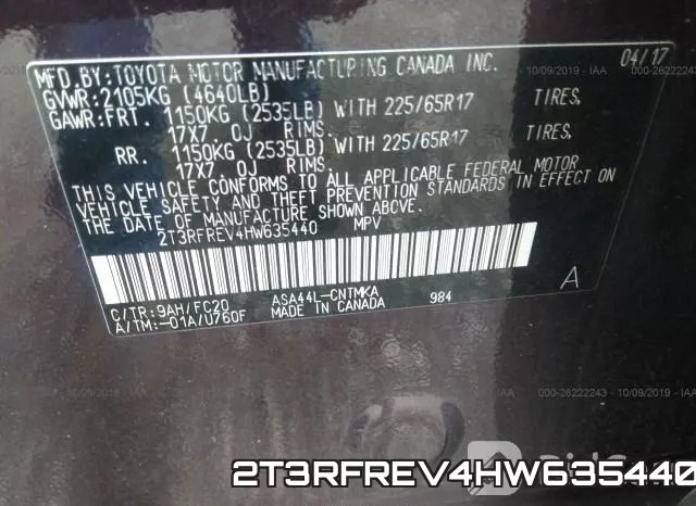 2T3RFREV4HW635440 фото 10