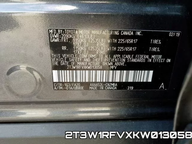 2T3W1RFVXKW013058 фото 2