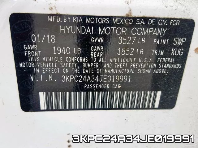 3KPC24A34JE019991 фото 2