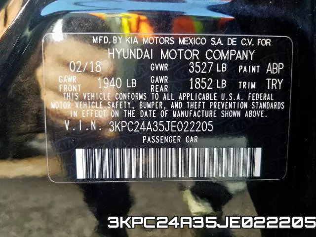 3KPC24A35JE022205 фото 2
