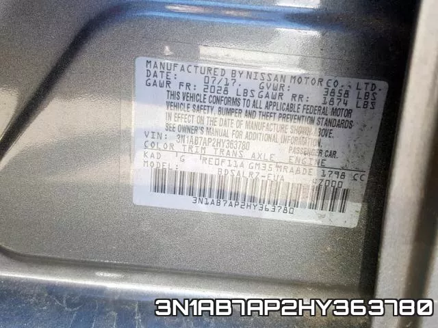 3N1AB7AP2HY363780 фото 2