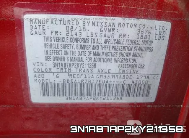 3N1AB7AP2KY211358 фото 10