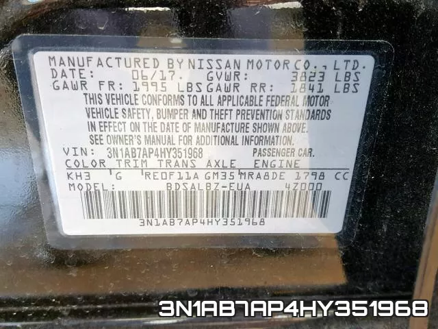 3N1AB7AP4HY351968 фото 2