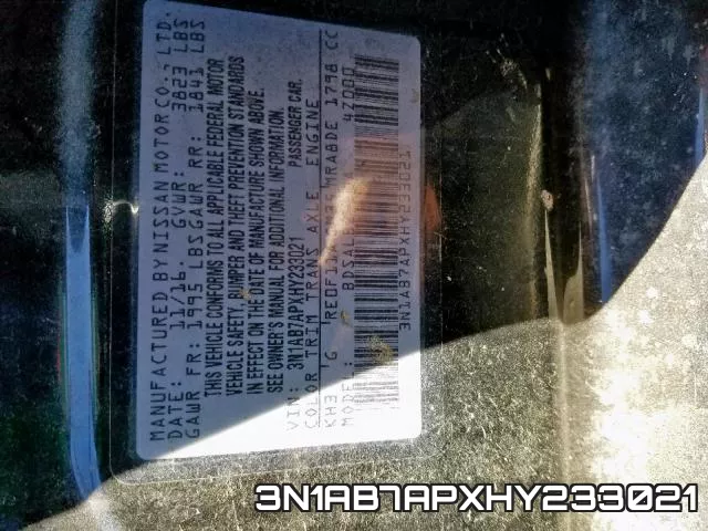 3N1AB7APXHY233021 фото 2