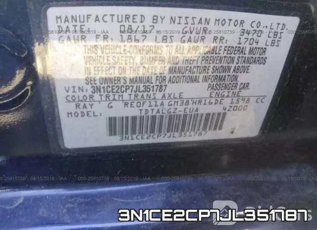 3N1CE2CP7JL351787 фото 10