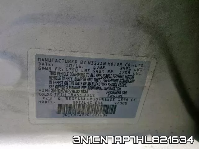 3N1CN7AP7HL821634 фото 2