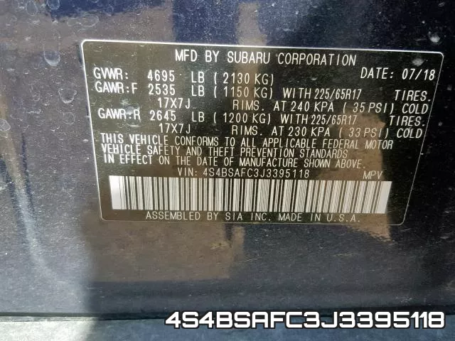 4S4BSAFC3J3395118 фото 2