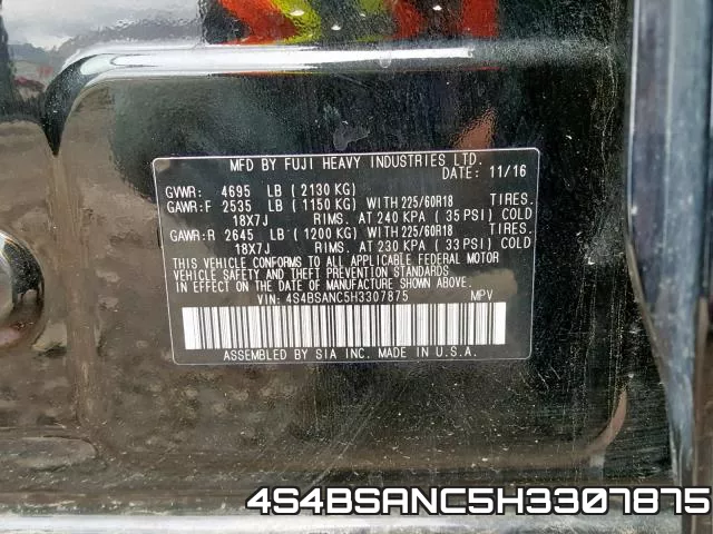 4S4BSANC5H3307875 фото 2