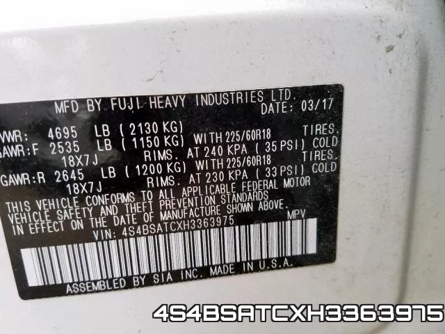 4S4BSATCXH3363975 фото 2