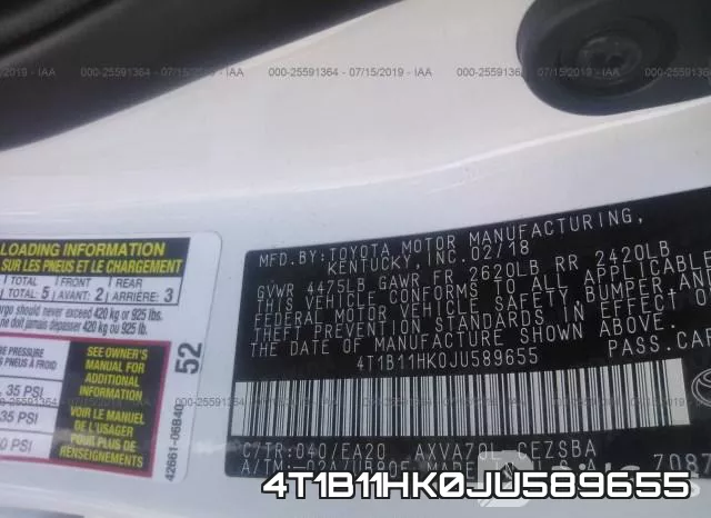 4T1B11HK0JU589655 фото 10