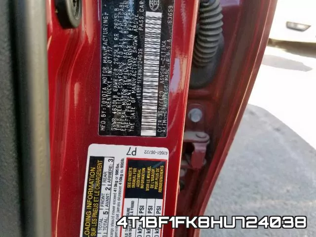 4T1BF1FK8HU724038 фото 2