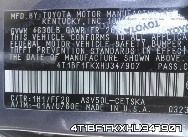 4T1BF1FKXHU347907 фото 10
