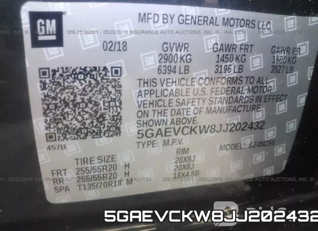 5GAEVCKW8JJ202432 фото 10