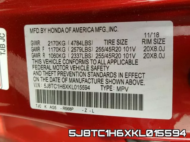 5J8TC1H6XKL015594 фото 2