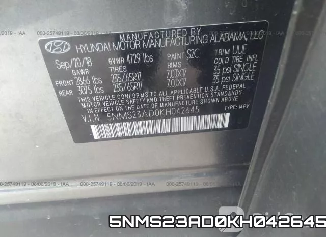 5NMS23AD0KH042645 фото 10