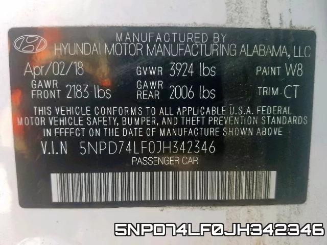5NPD74LF0JH342346 фото 2