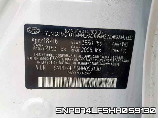 5NPD74LF5HH059130 фото 2
