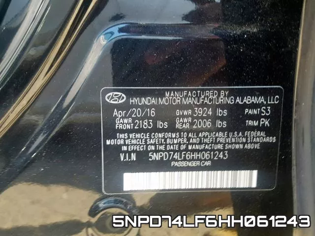 5NPD74LF6HH061243 фото 2