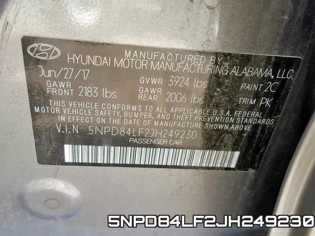 5NPD84LF2JH249230 фото 2