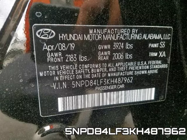 5NPD84LF3KH487962 фото 2