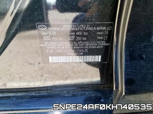 5NPE24AF0KH740535 фото 2