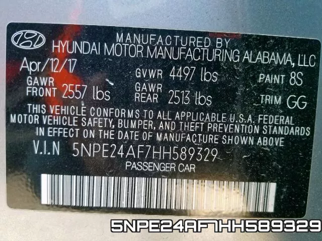 5NPE24AF7HH589329 фото 2