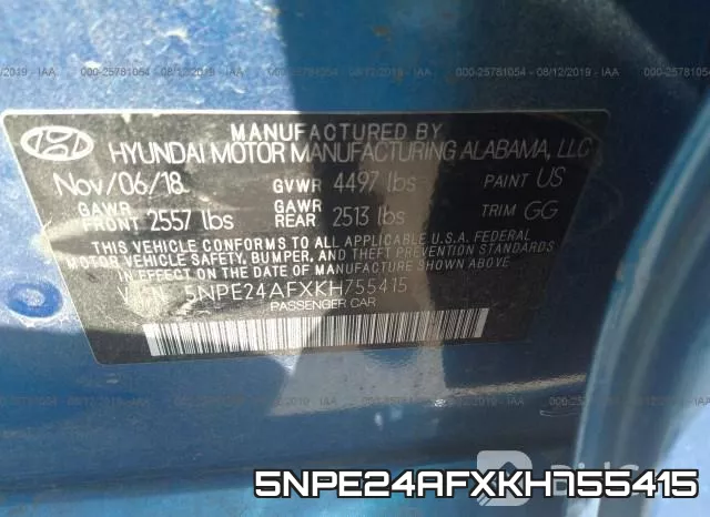 5NPE24AFXKH755415 фото 9