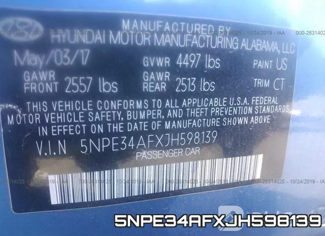 5NPE34AFXJH598139 фото 9