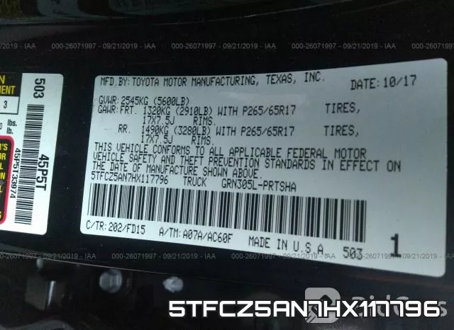 5TFCZ5AN7HX117796 фото 10