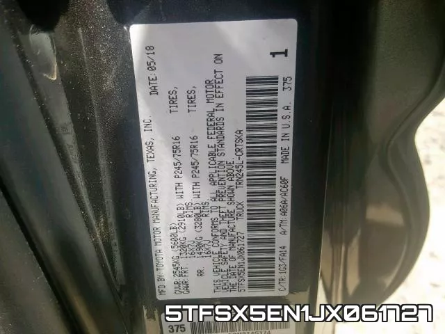5TFSX5EN1JX061727 фото 2