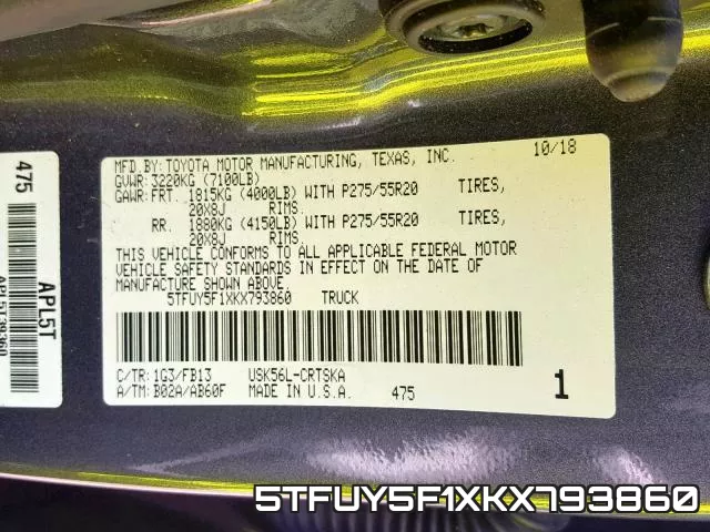 5TFUY5F1XKX793860 фото 2