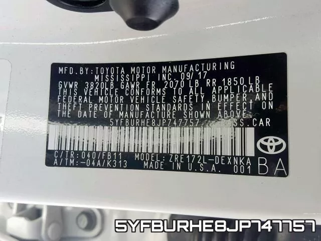 5YFBURHE8JP747757 фото 2