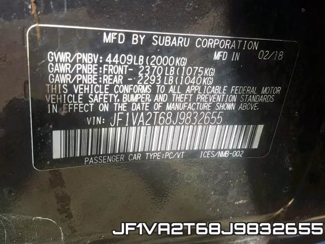 JF1VA2T68J9832655 фото 2