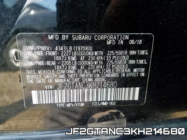 JF2GTANC3KH214680 фото 2