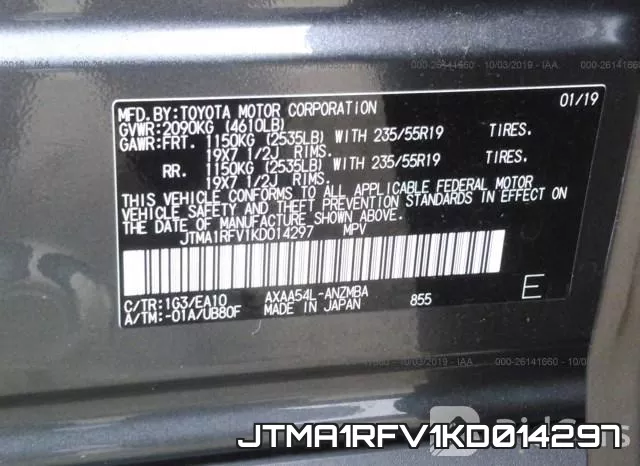 JTMA1RFV1KD014297 фото 10