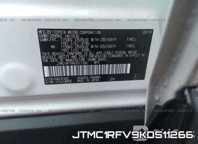 JTMC1RFV9KD511266 фото 9