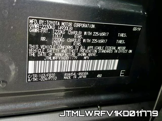 JTMLWRFV1KD011779 фото 2