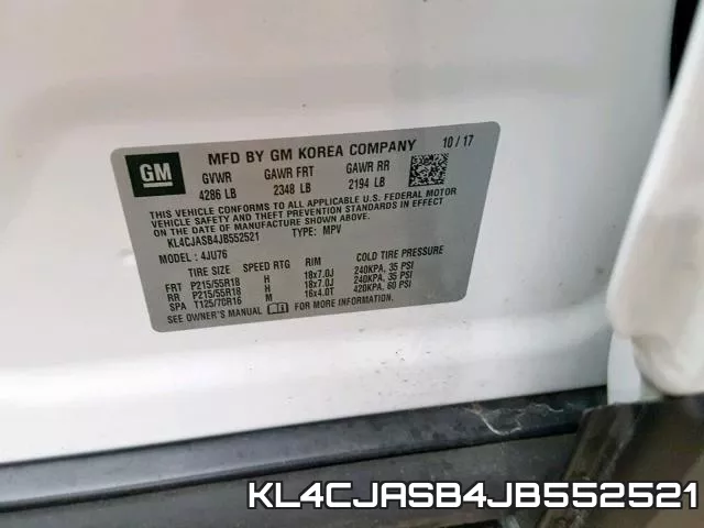 KL4CJASB4JB552521 фото 2