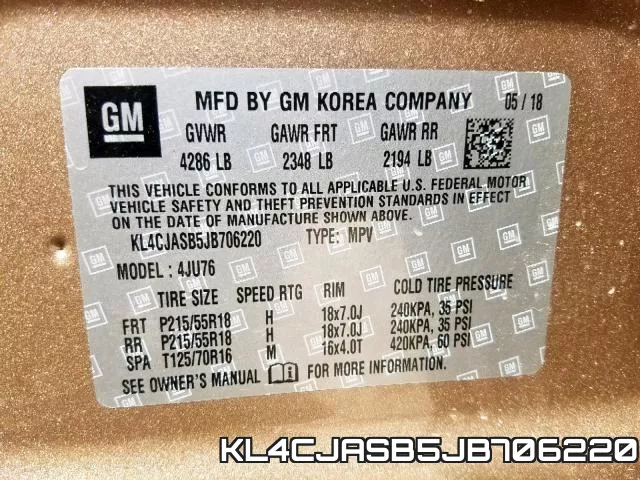 KL4CJASB5JB706220 фото 2