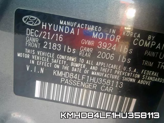 KMHD84LF1HU358113 фото 2