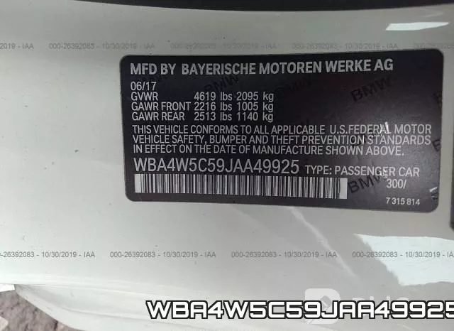 WBA4W5C59JAA49925 фото 10