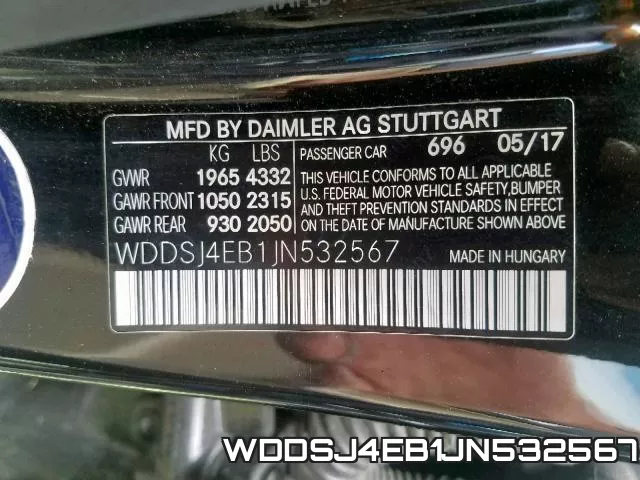 WDDSJ4EB1JN532567 фото 2
