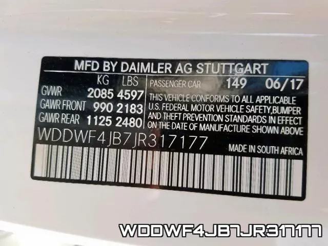 WDDWF4JB7JR317177 фото 2