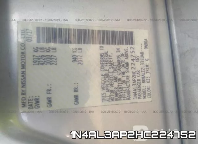 1N4AL3AP2HC224752 фото 9