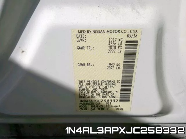 1N4AL3APXJC258332 фото 2
