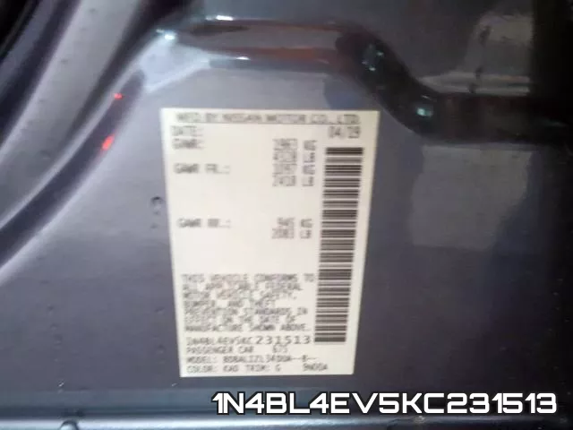 1N4BL4EV5KC231513 фото 2