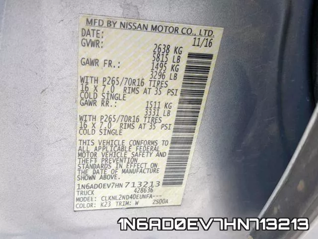1N6AD0EV7HN713213 фото 2