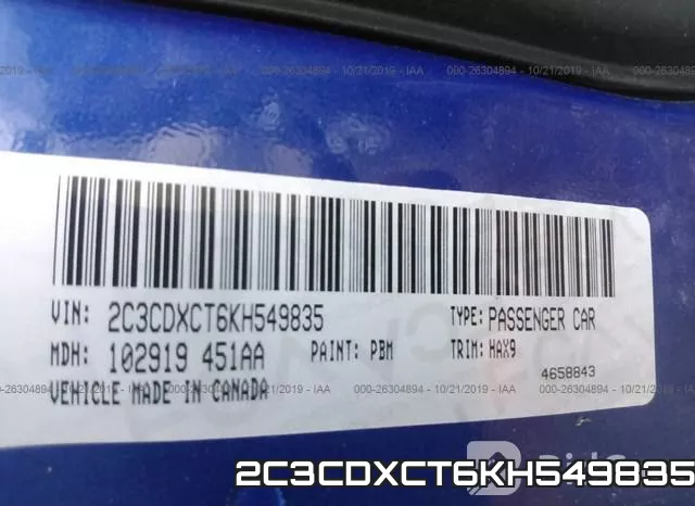 2C3CDXCT6KH549835 фото 10