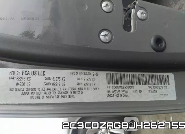 2C3CDZAG8JH262755 фото 10